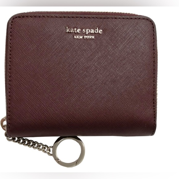 kate spade Handbags - Kate Spade Burgundy Wallet with Chain